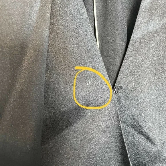 Jonathan Simkhai Satin Tie Neck Chantilly Lace Sleeve Wrap Black Blouse XS - Picture 9 of 12